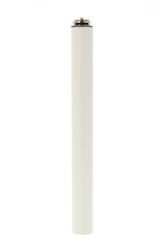 Candela a cera liquida con cartuccia diametro 3,2 cm e altezza 25 cm.