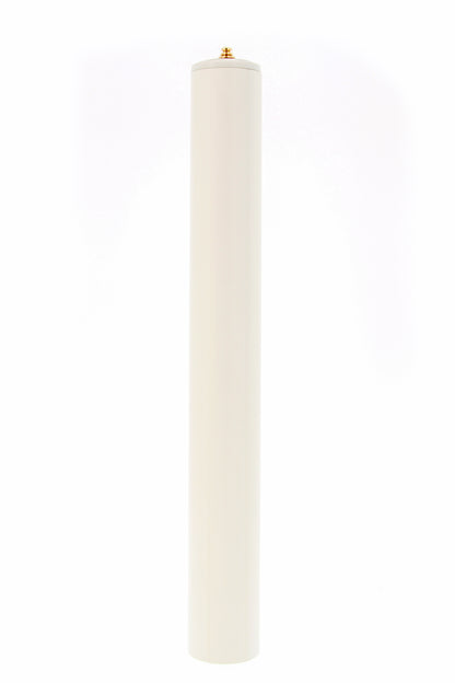 Candela a cera liquida con cartuccia diametro 4 cm e altezza 20 cm.