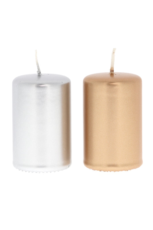 Candela cero color oro o argento. Dimensioni 4x6 cm