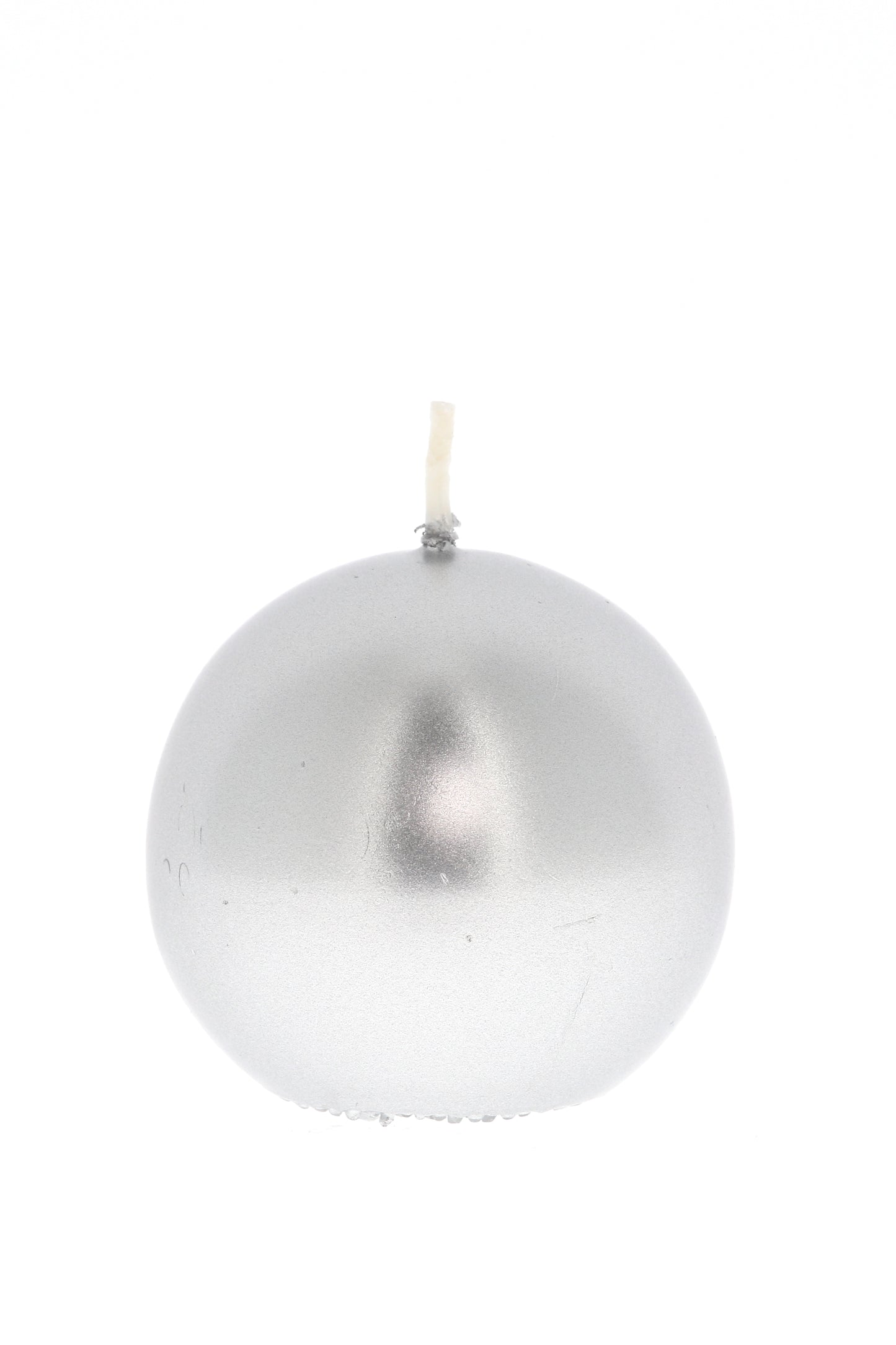 Candela cero a sfera color oro o argento. Diametro 6 cm