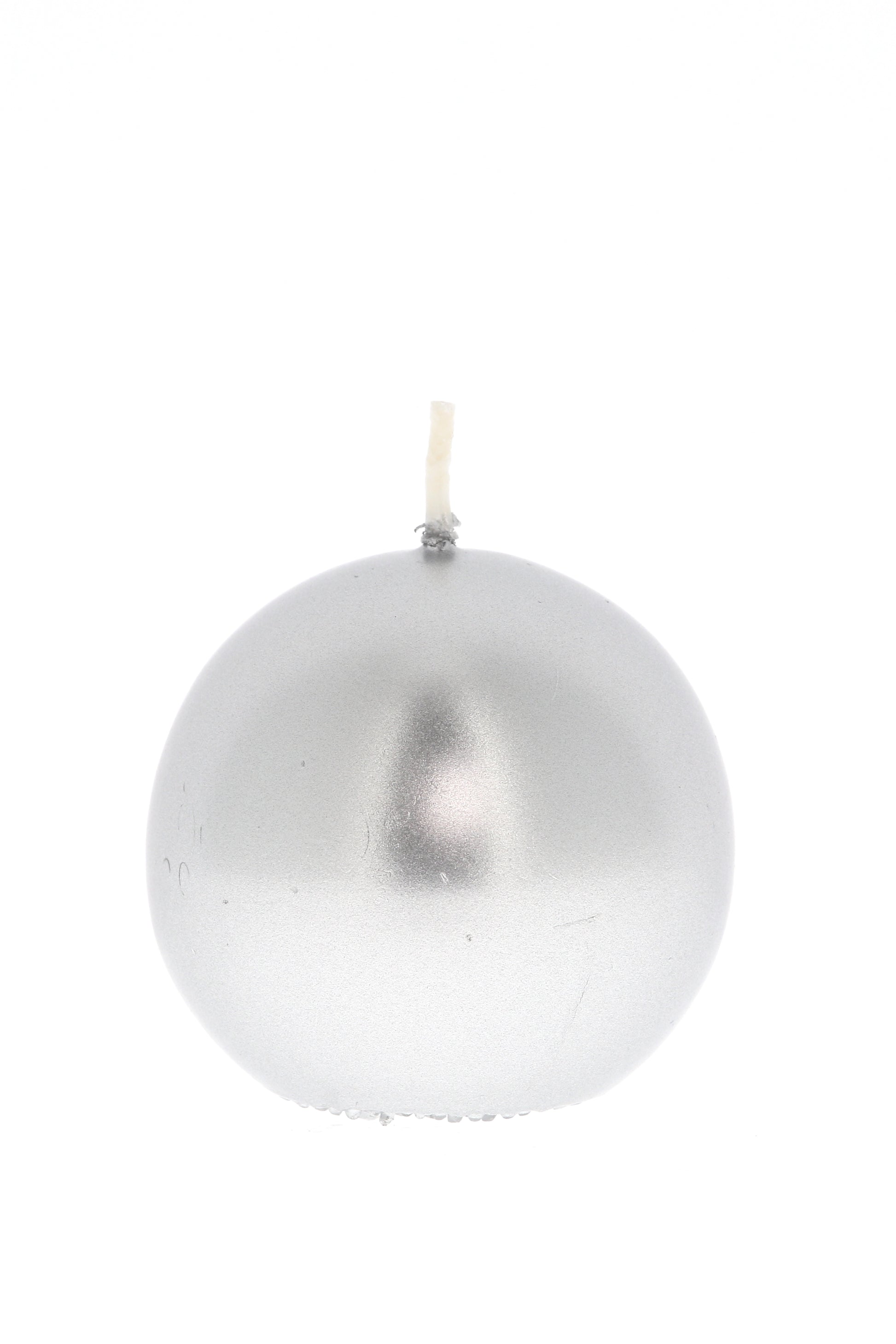 Candela cero a sfera color oro o argento. Diametro 6 cm
