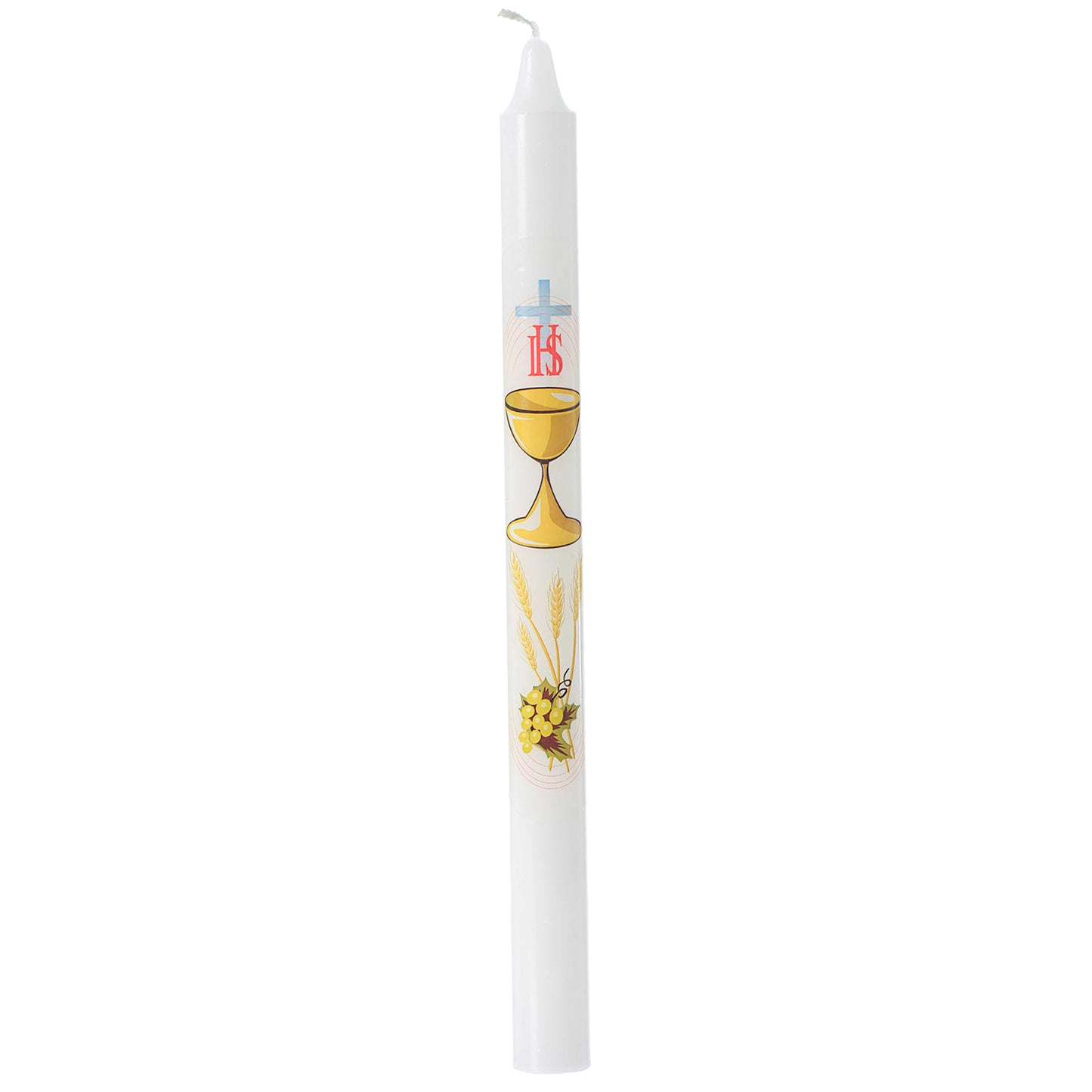Candela per Comunione in busta trasparente. Dimensioni 2x27 cm