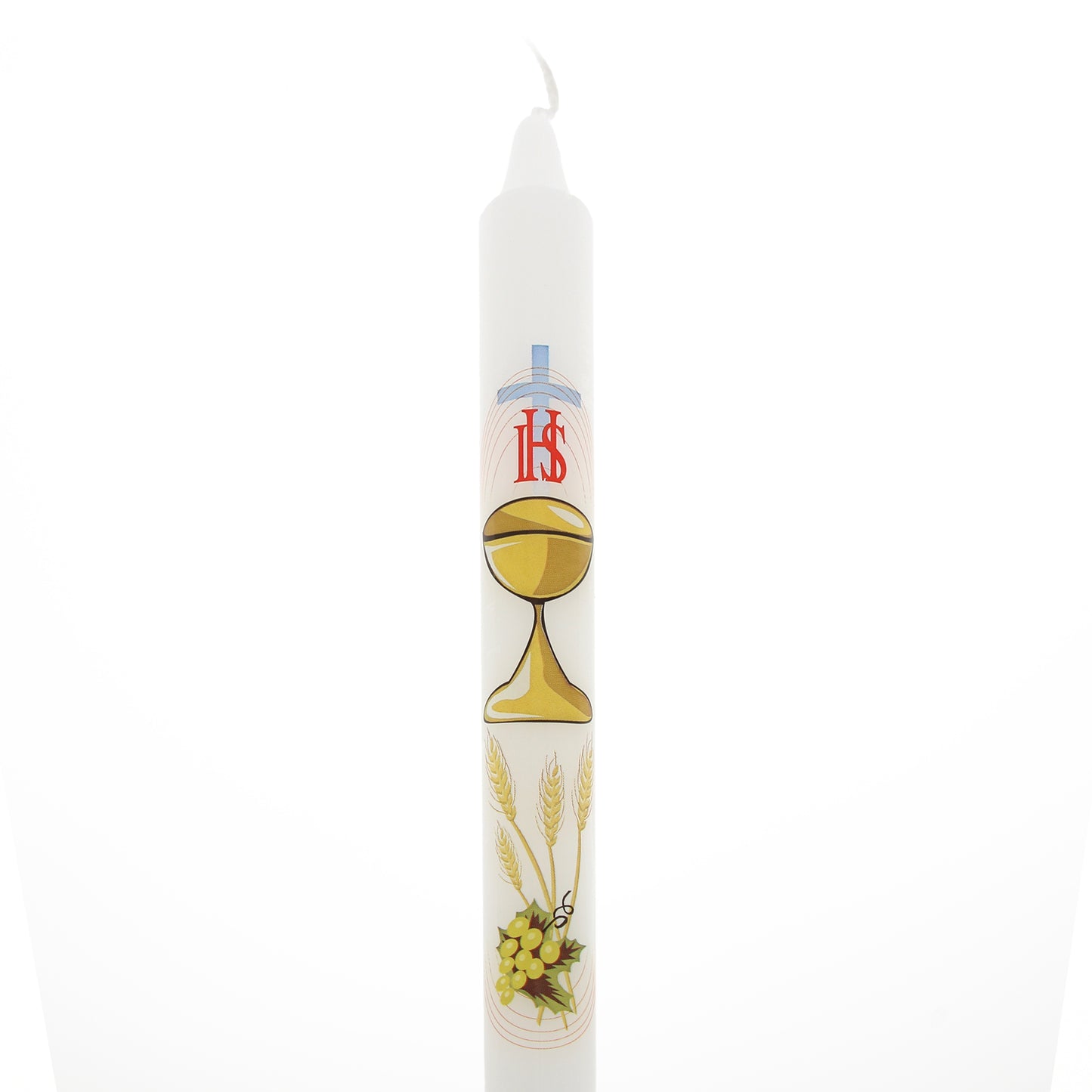 Candela per Comunione in busta trasparente. Dimensioni 2x27 cm