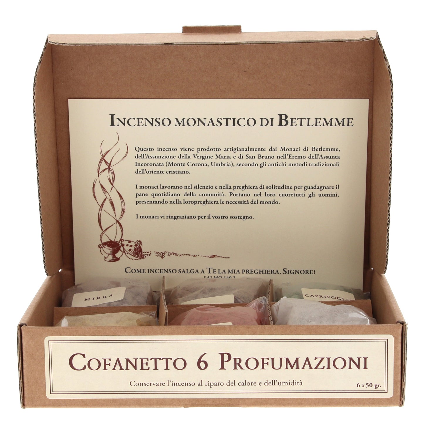 Cofanetto 6 profumazioni Incenso Monaci di Betlemme 300gr