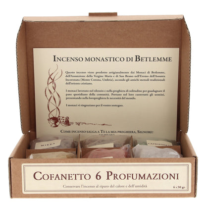 Cofanetto 6 profumazioni Incenso Monaci di Betlemme 300gr