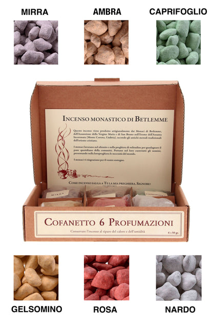 Cofanetto 6 profumazioni Incenso Monaci di Betlemme 300gr