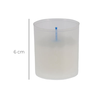 Lumino votivo in plastica trasparente Dimensioni 5,2x6 cm 
