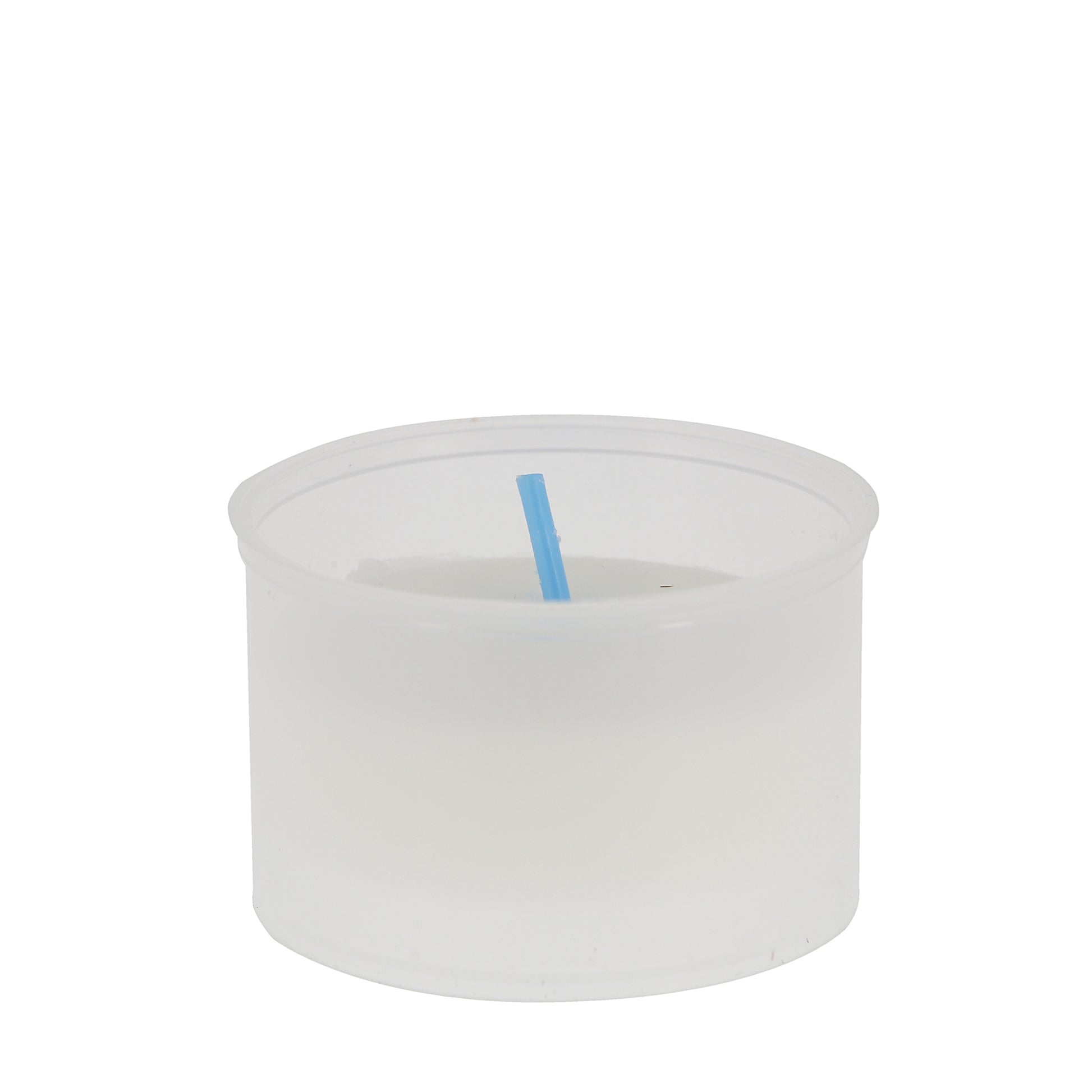 Lumino votivo in plastica trasparente. Diametro 5,2x8 cm