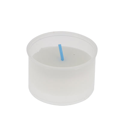 Lumino votivo in plastica trasparente. Diametro 5,2x8 cm