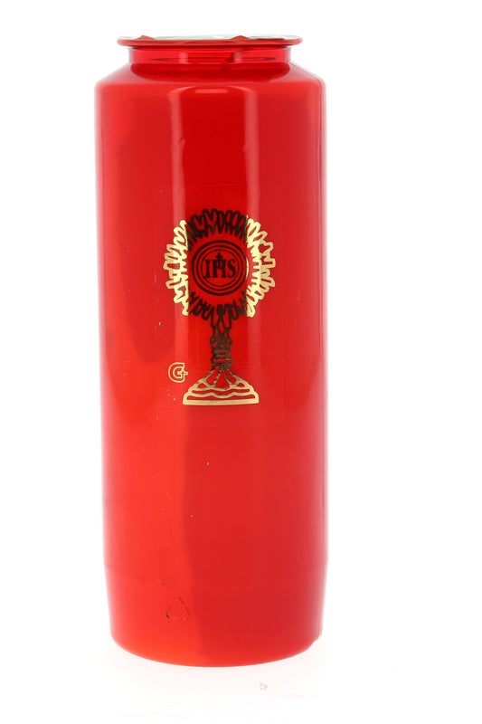 Cero liturgico in cera vegetale, durata 221 h. Dimensioni 6,4x17,5 cm