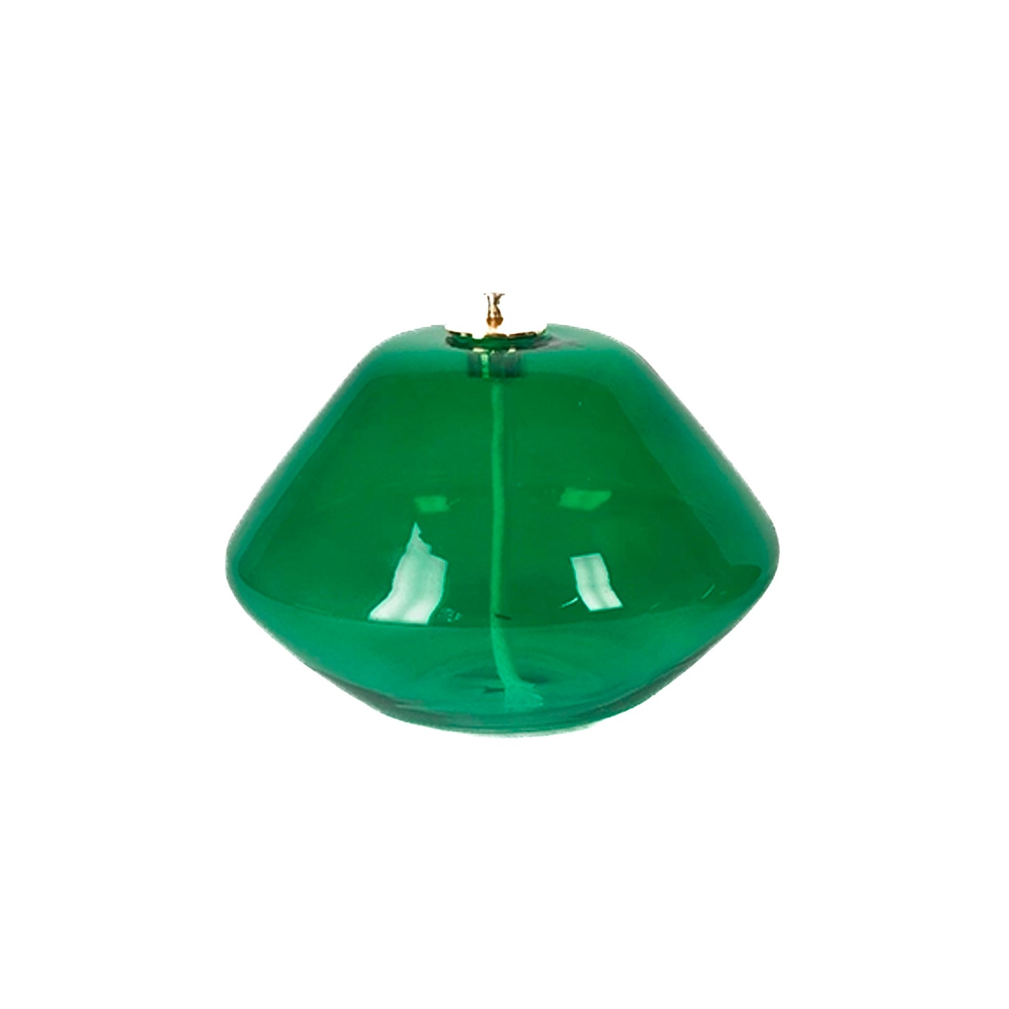 Lume a cera liquida in vetro soffiato colorato. Dimensioni 14x10 cm