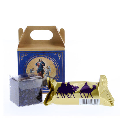 Confezione con incenso e carboncini. Soggetti assortiti.