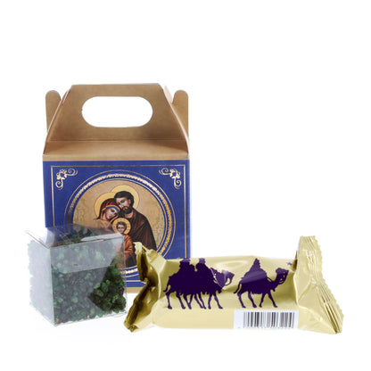 Confezione con incenso e carboncini. Soggetti assortiti.