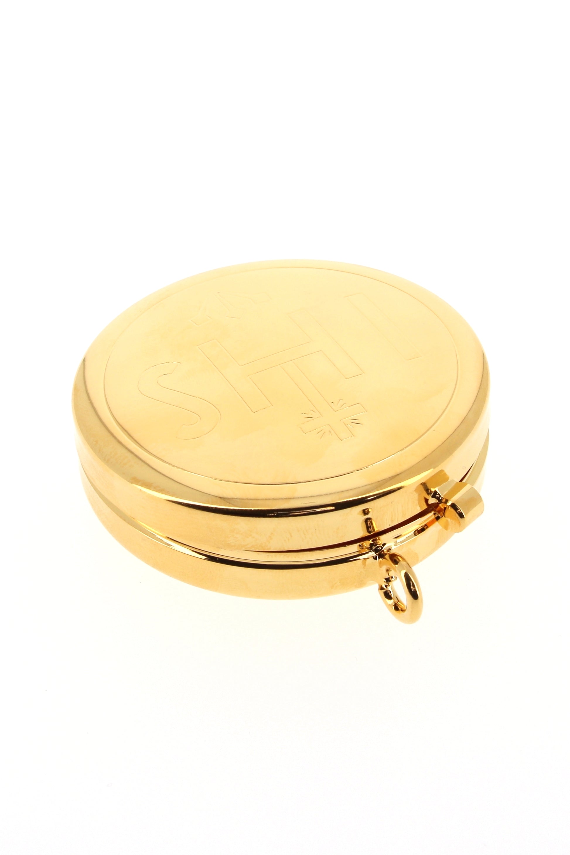 Teca classica con incisione IHS. Dimensioni 1,8x5,4 cm