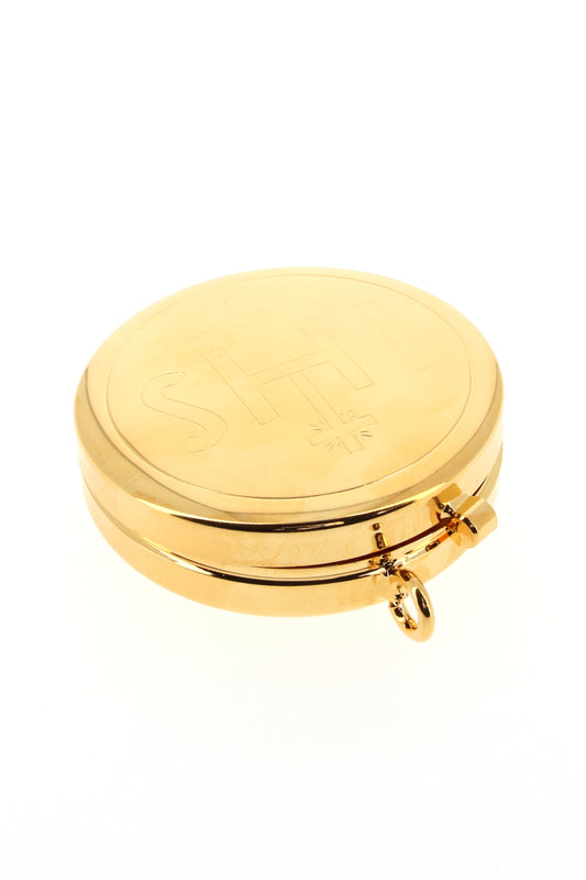 Teca classica con incisione IHS. Dimensioni 1,8x5,4 cm