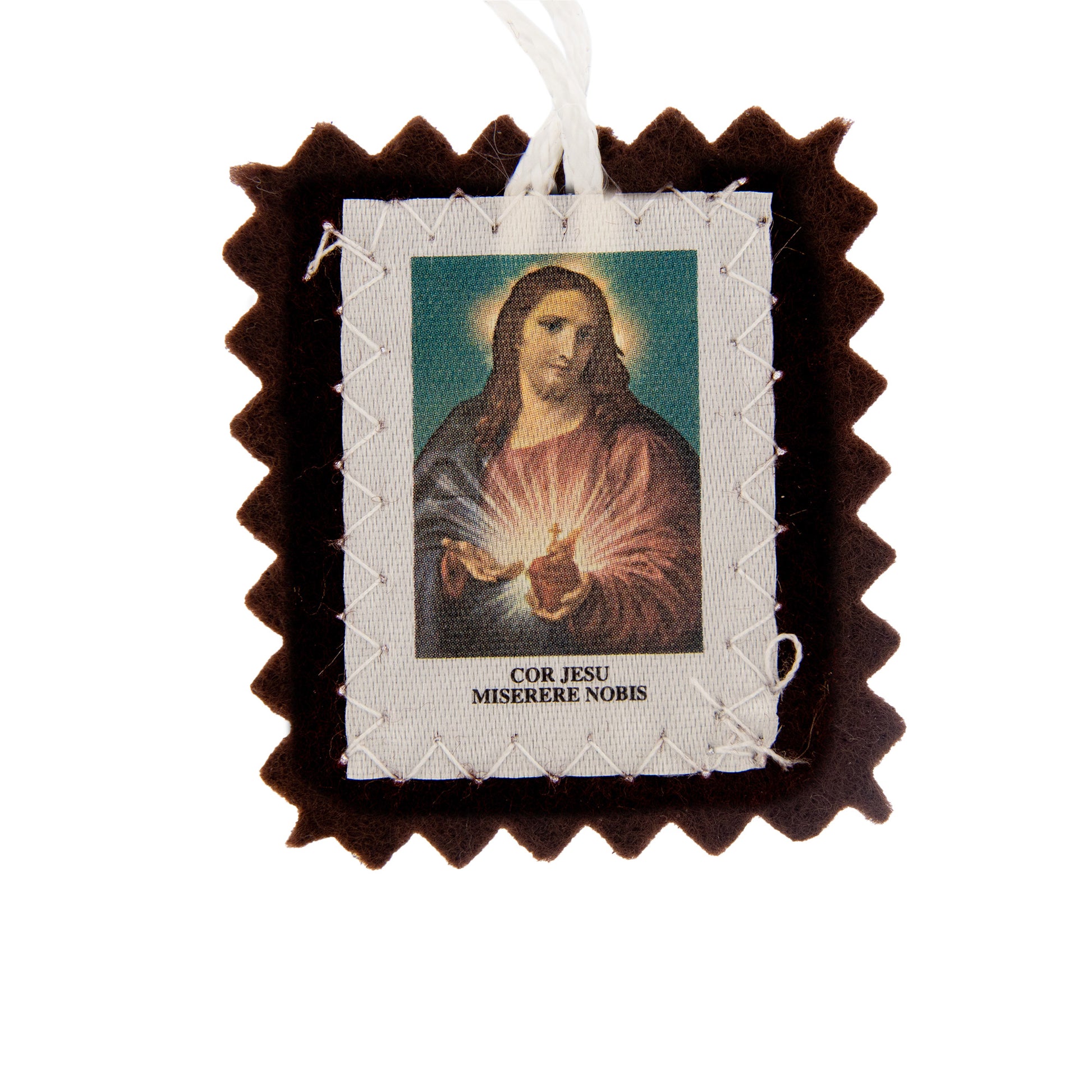Scapolare Madonna del Carmelo. Dimensioni 4,5 x 3,5 cm