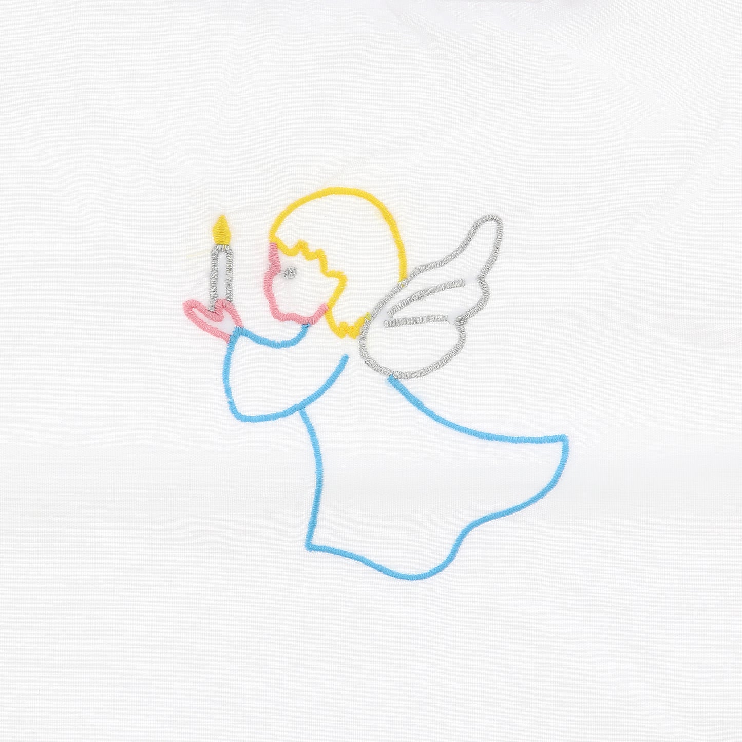 Vestina per Battesimo con ricamo "angelo". Dimensioni 35x35 cm