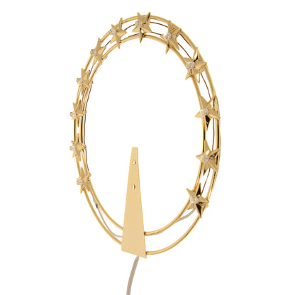 Stellario luminoso 12 stelle in ottone dorato con led. Diametro cm 32