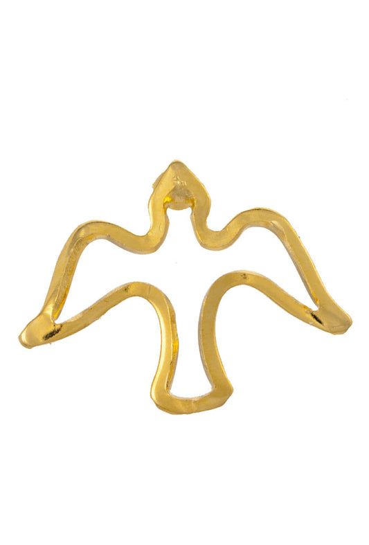 Spilla colomba traforata, in metallo color oro 2 cm