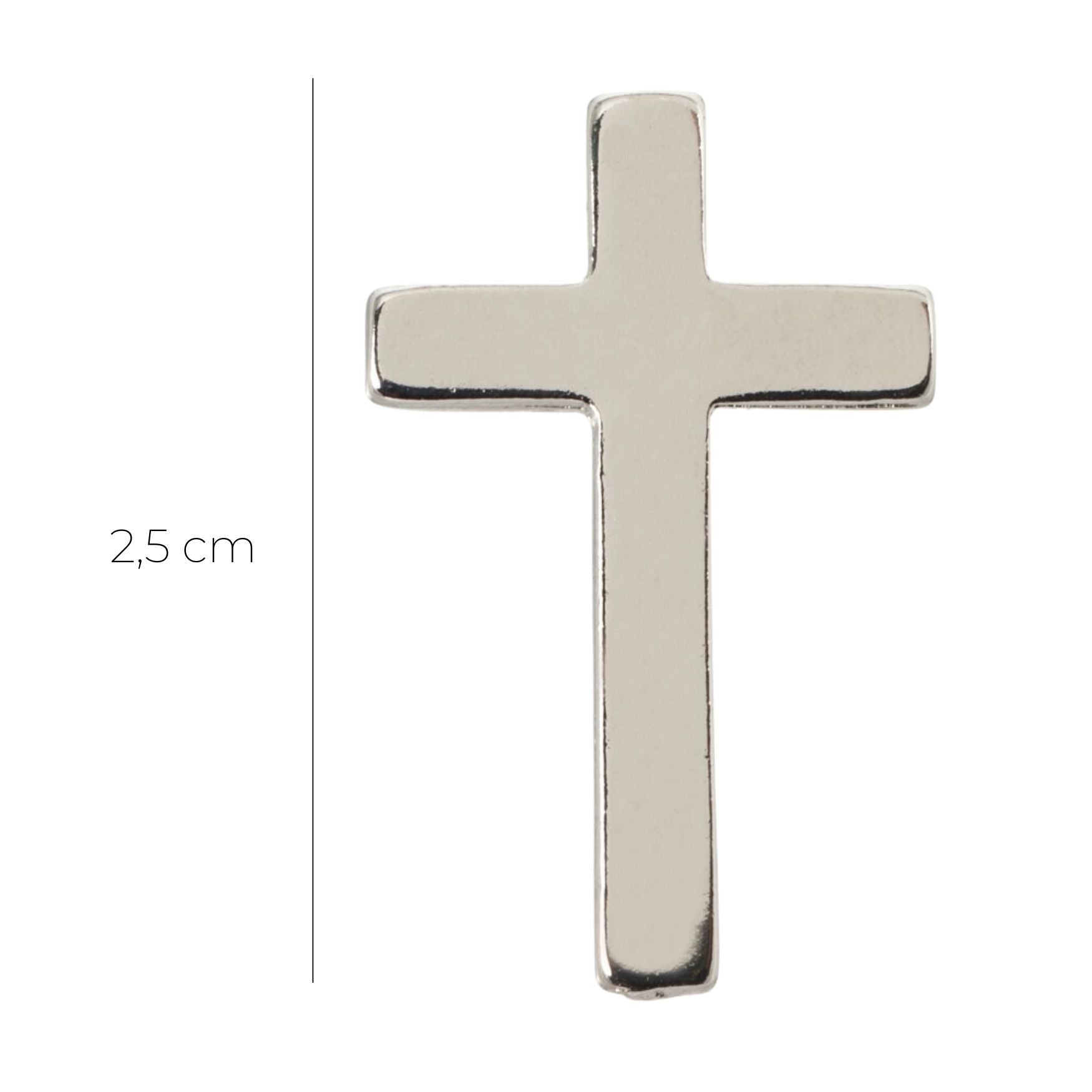 Spilla croce color argento 2,5 cm