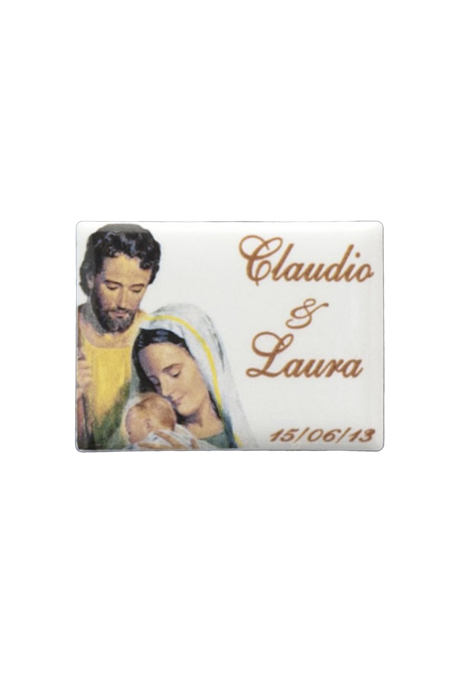 Targhetta in ceramica da personalizzare. Dimensioni 4x3 cm