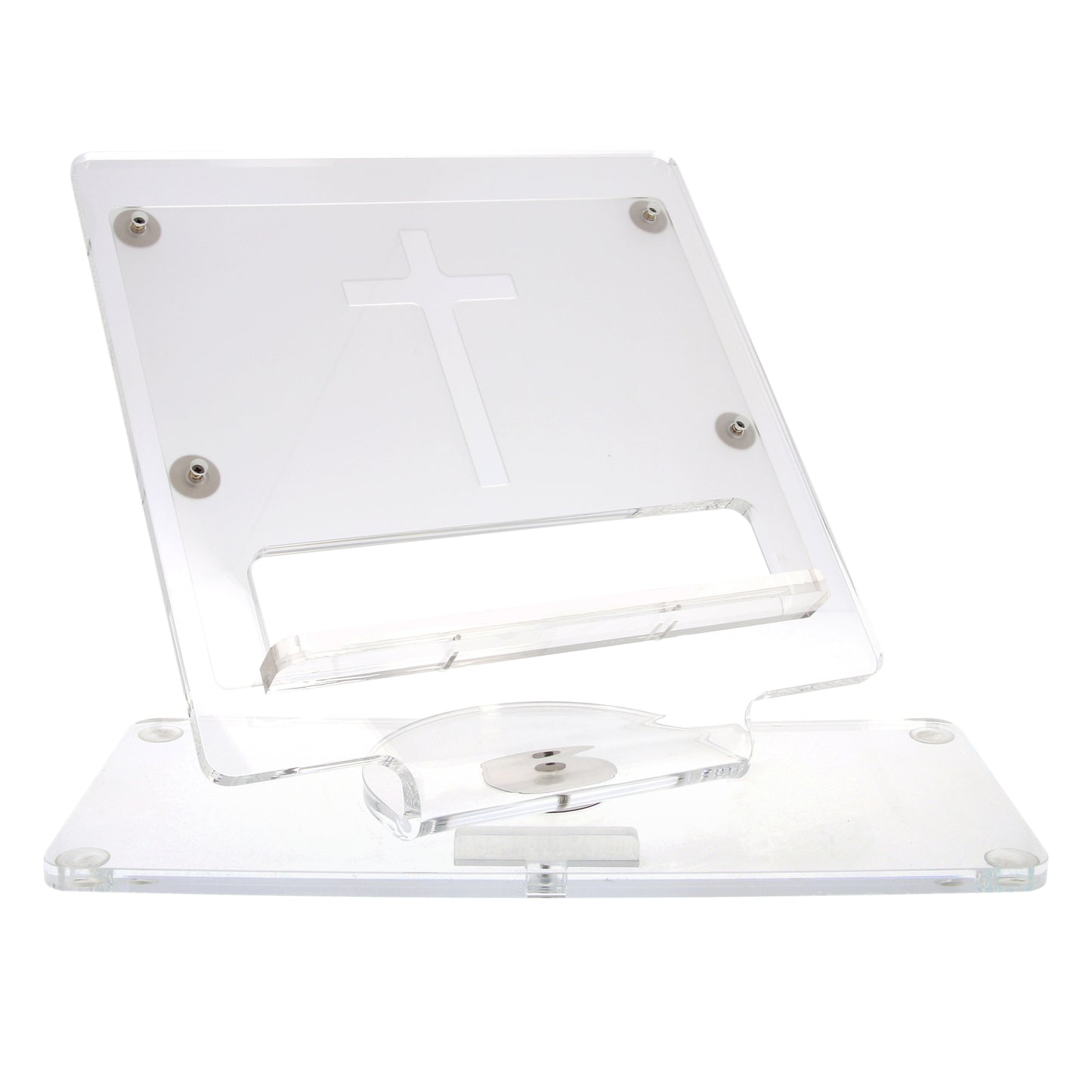 Leggio da appoggio girevole in plexiglass. Dimensioni 43,7x37,6 cm