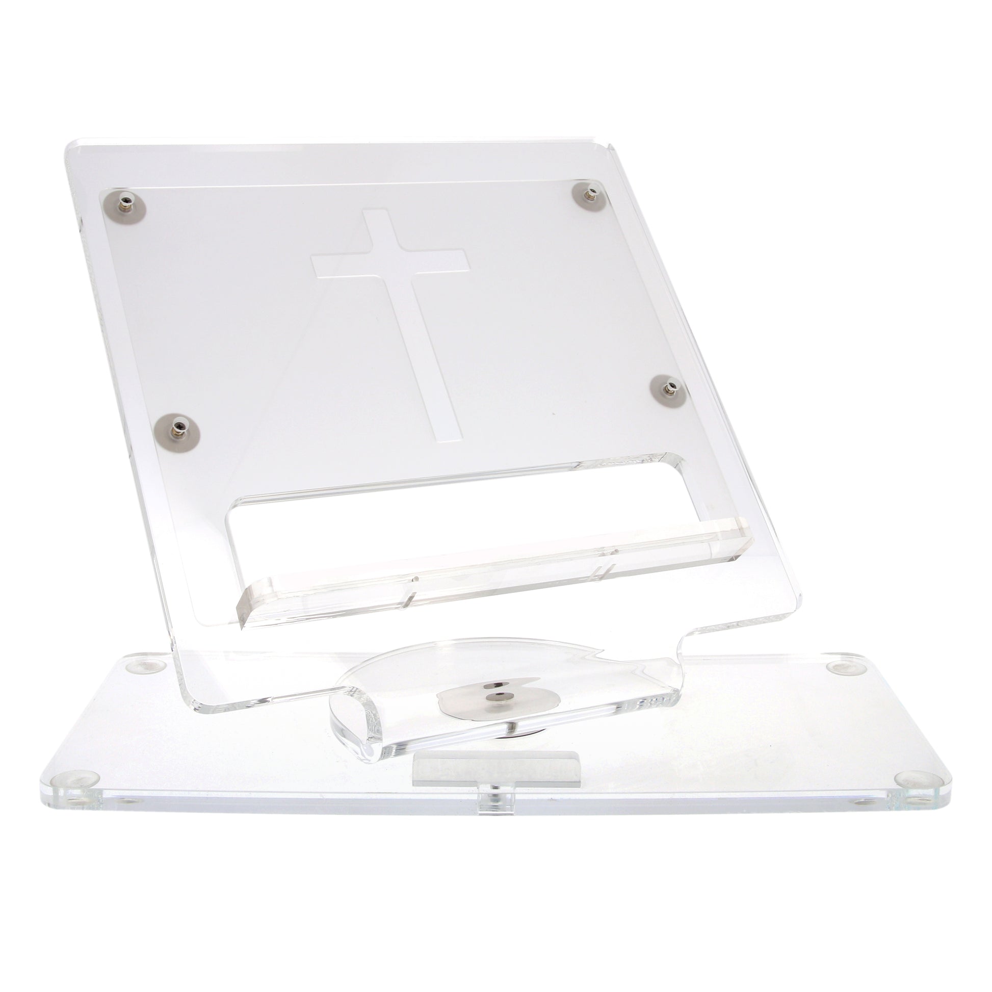Leggio da appoggio girevole in plexiglass. Dimensioni 43,7x37,6 cm