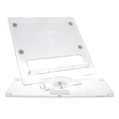 Leggio da appoggio girevole in plexiglass. Dimensioni 43,7x37,6 cm