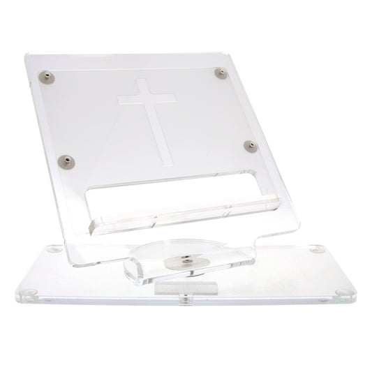 Leggio da appoggio girevole in plexiglass. Dimensioni 43,7x37,6 cm