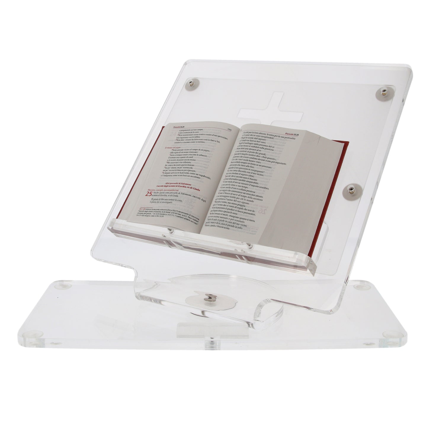 Leggio da appoggio girevole in plexiglass. Dimensioni 43,7x37,6 cm