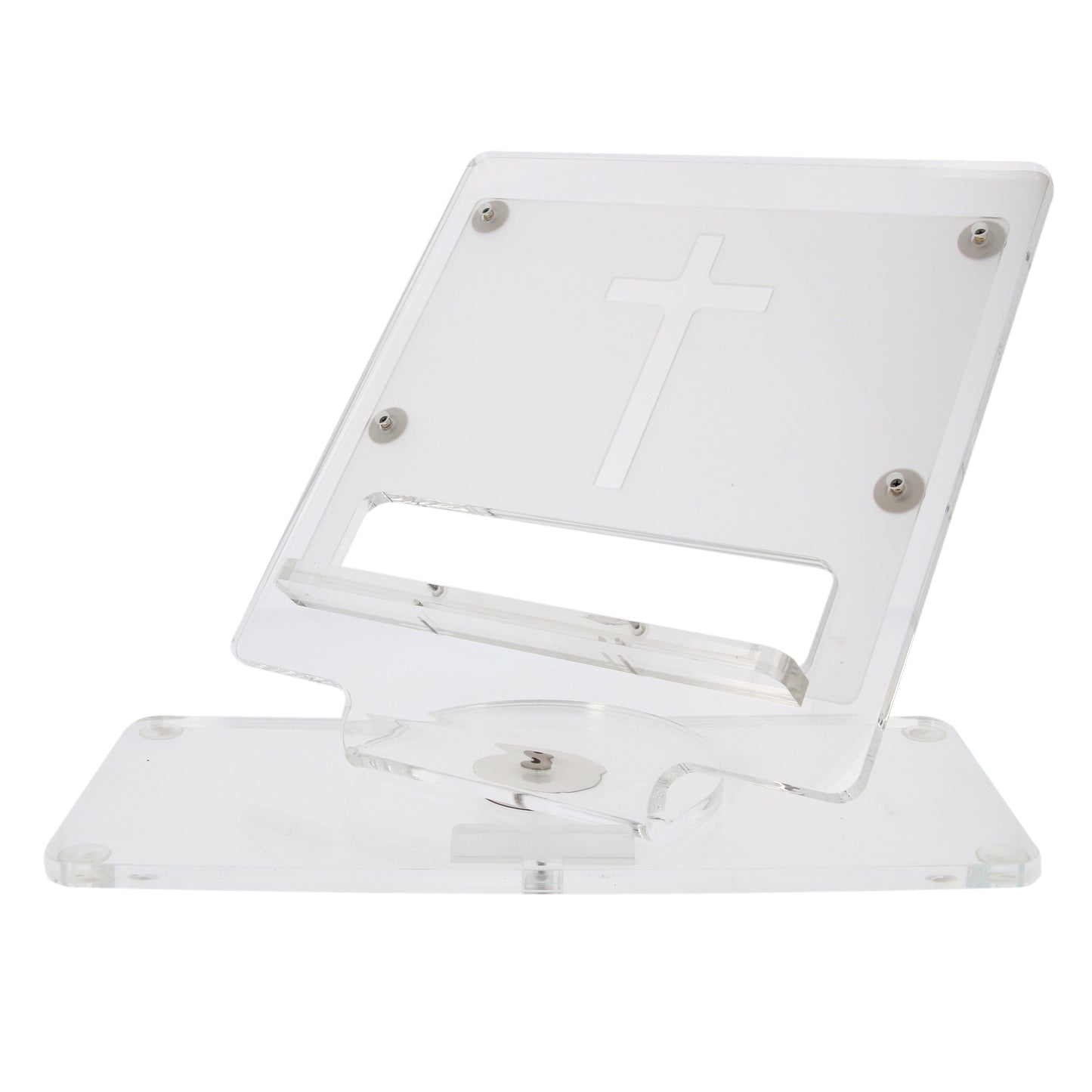 Leggio da appoggio girevole in plexiglass. Dimensioni 43,7x37,6 cm