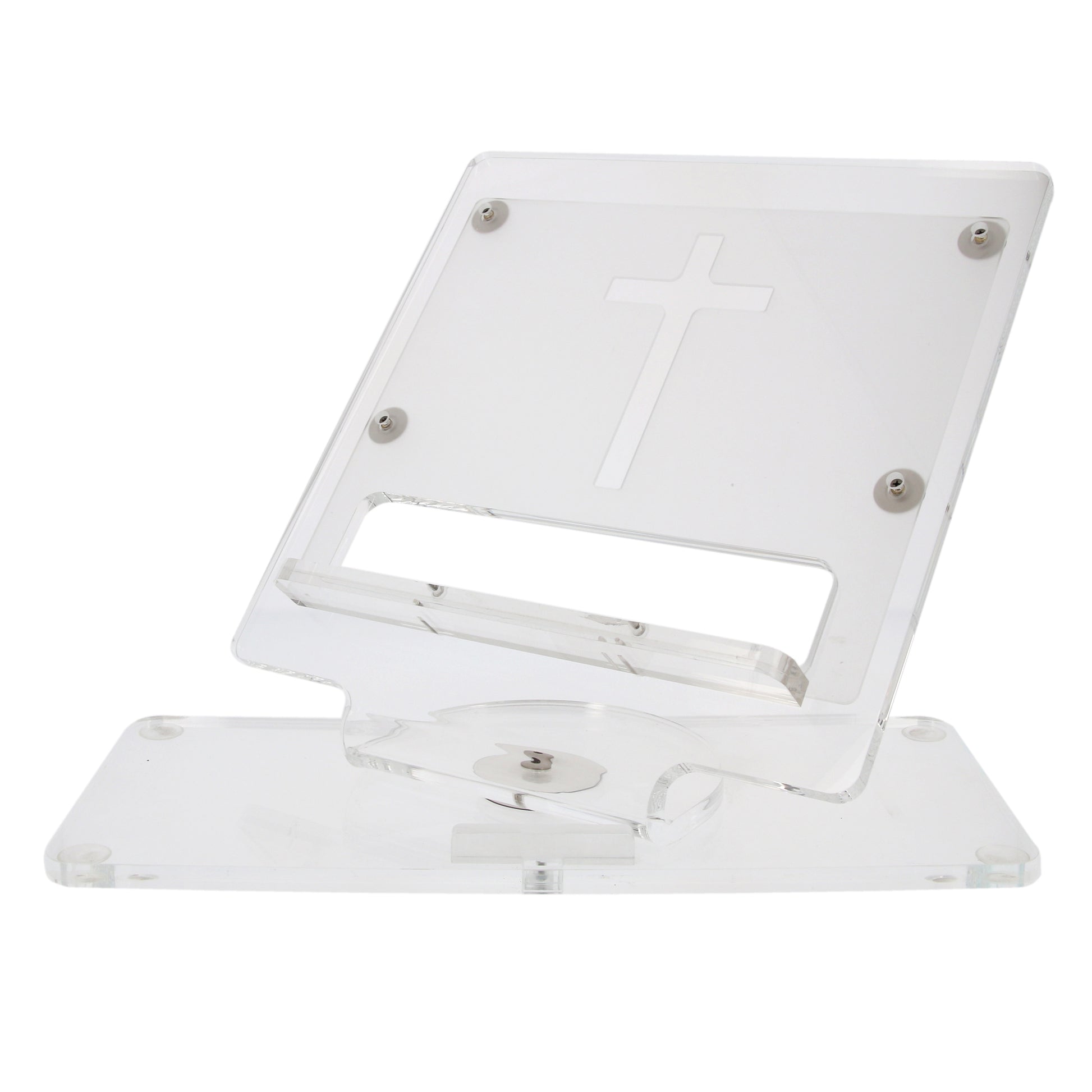 Leggio da appoggio girevole in plexiglass. Dimensioni 43,7x37,6 cm