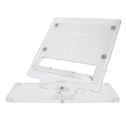 Leggio da appoggio girevole in plexiglass. Dimensioni 43,7x37,6 cm