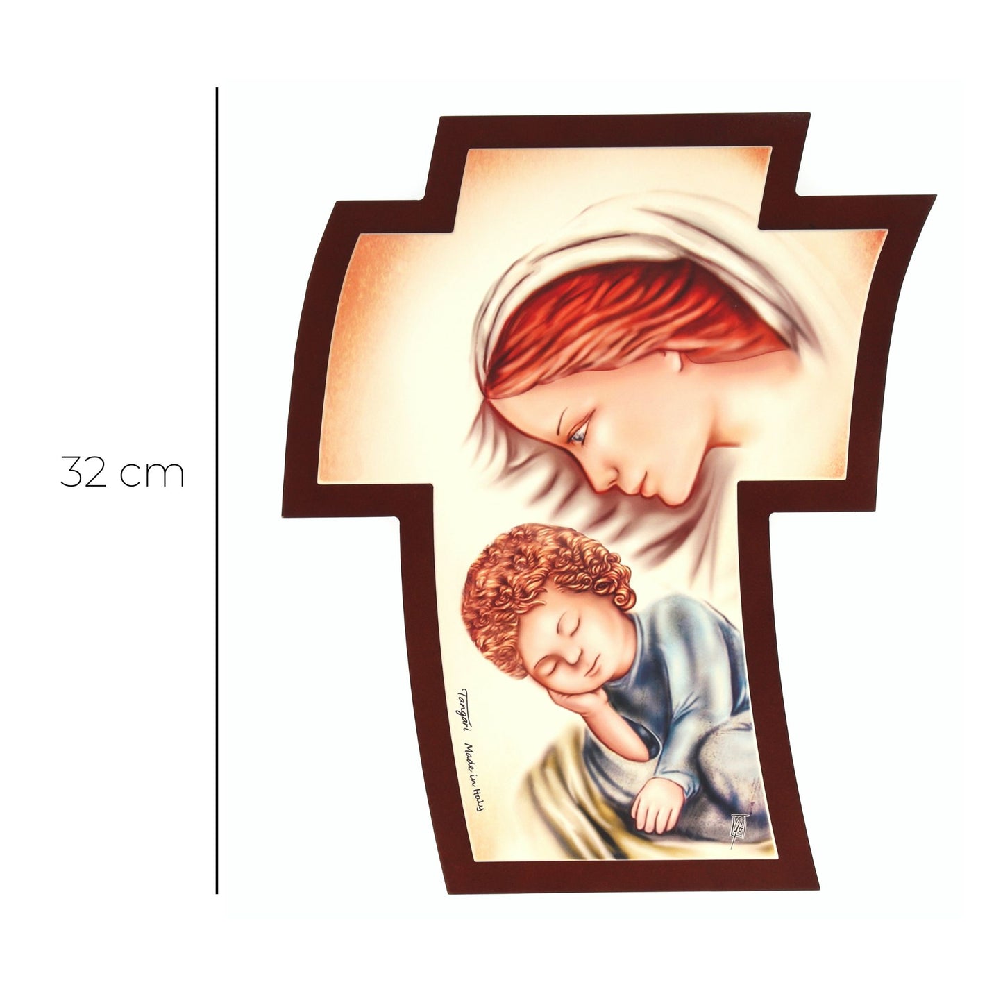 Quadro croce dipinto, in legno. Dimensioni 30x36 cm