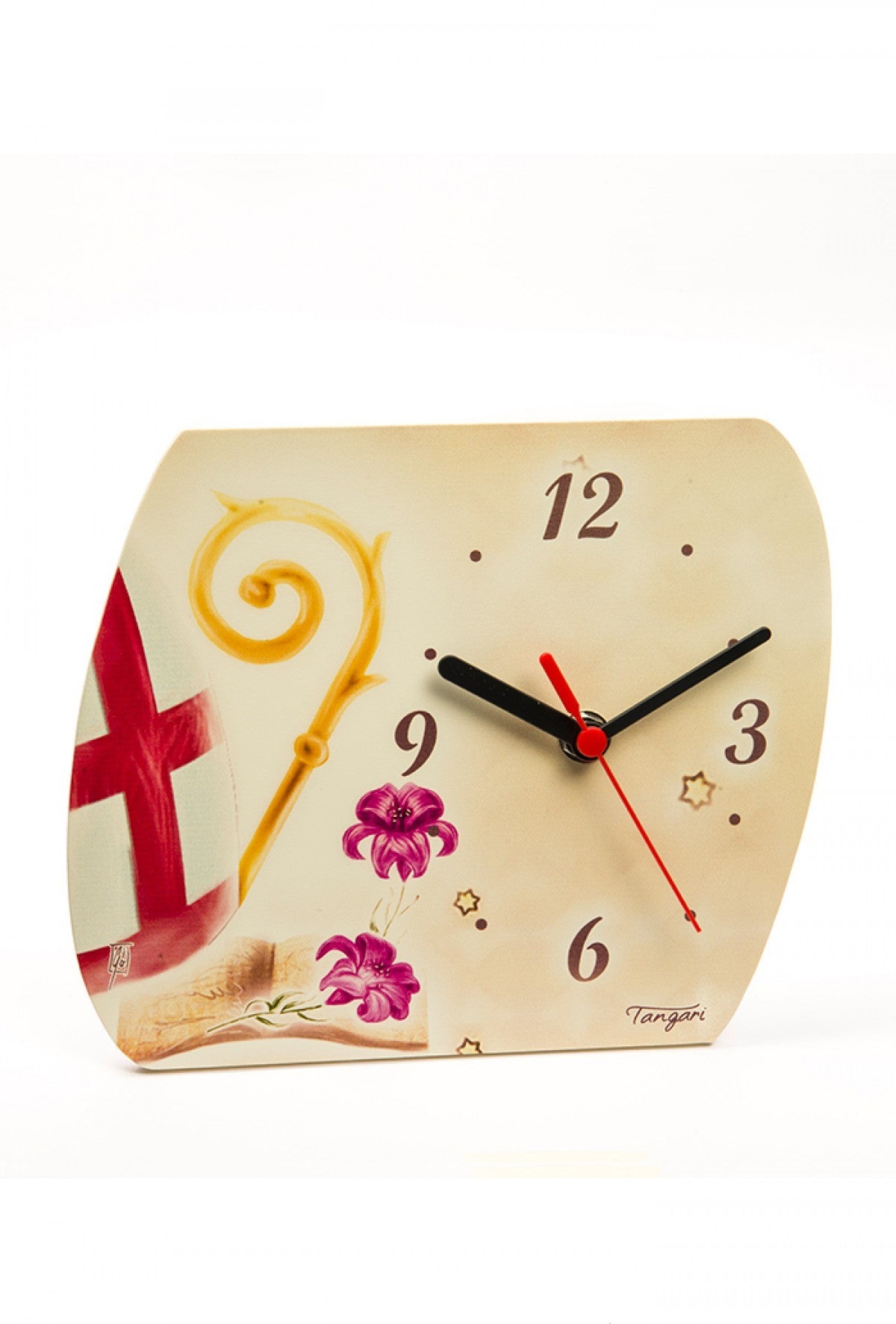 Orologio da appoggio  in legno dipinto. Dimensioni 20x16 cm