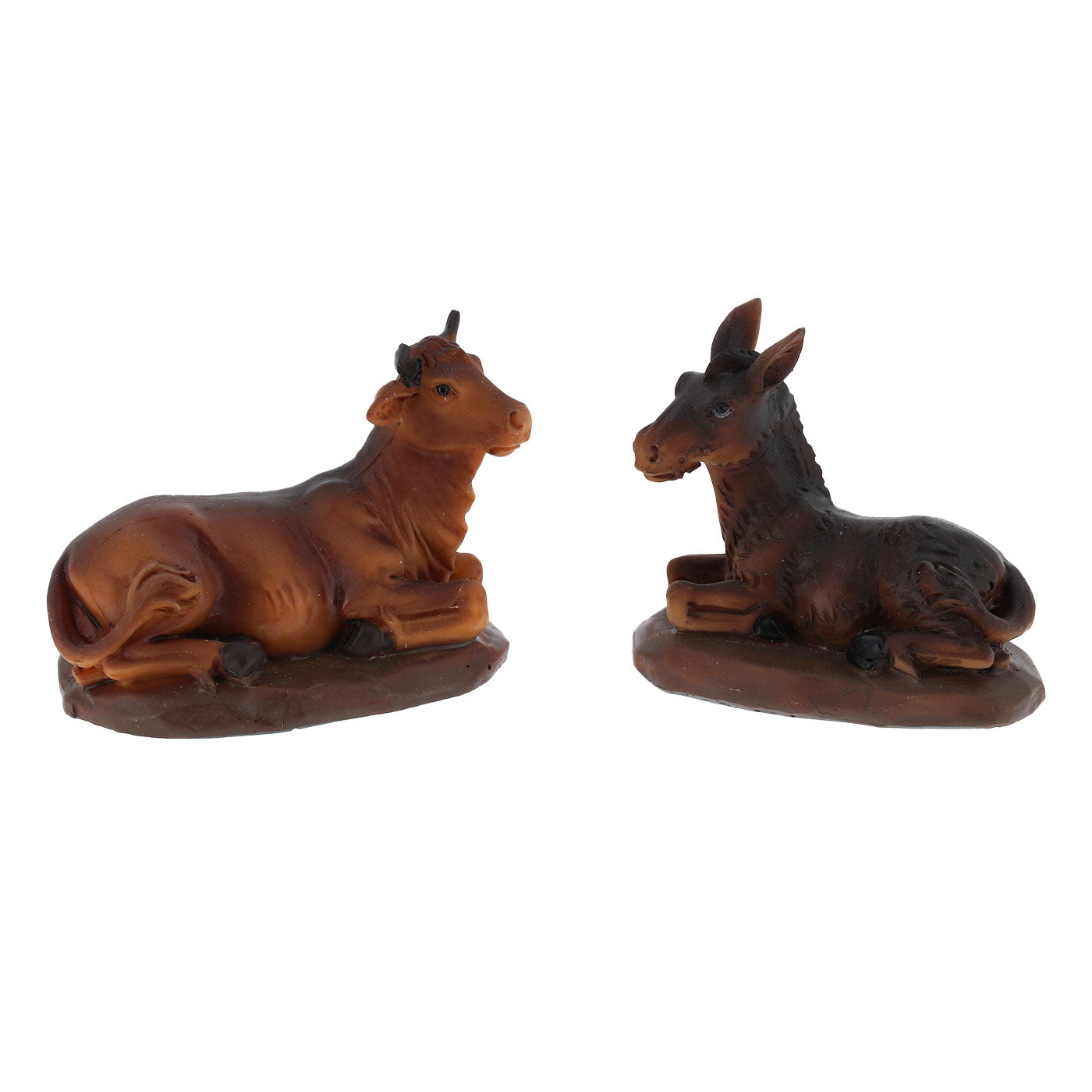 Set presepe composto da 11 soggetti in resina. Altezza 11 cm