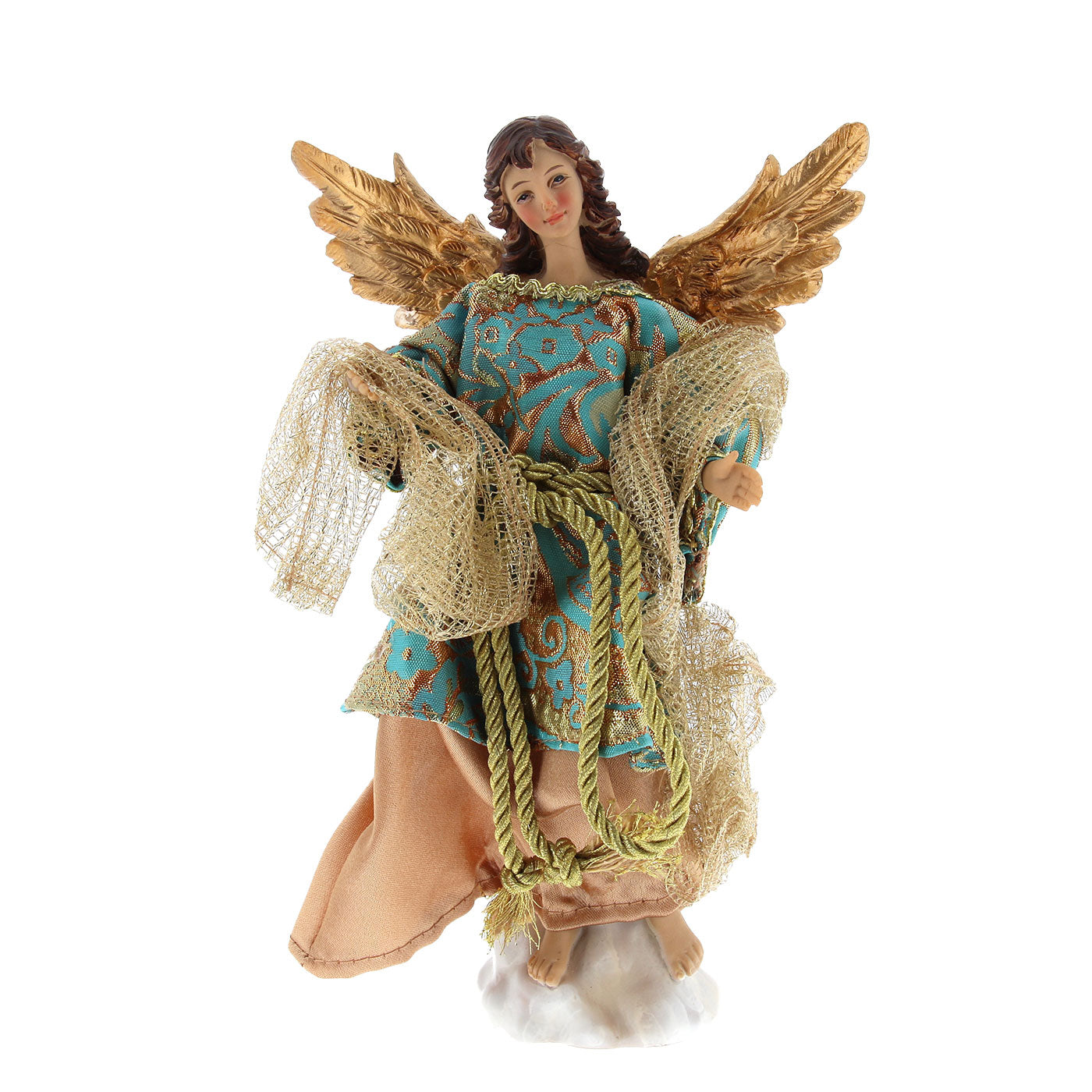 Set presepe composto da 10 soggetti in resina. Altezza 25 cm