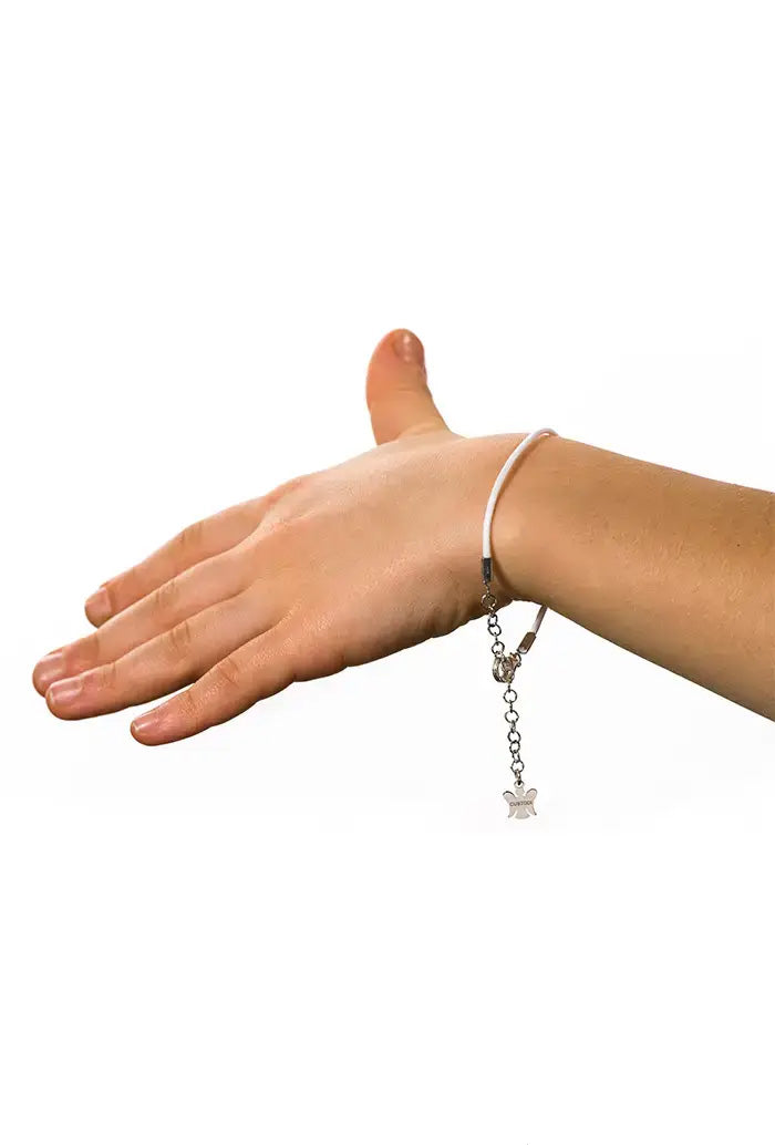 Bracciale bimbo in corda cerata e argento 925 rodiato lunghezza cm. 13+3