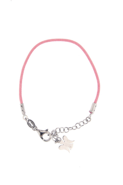 Bracciale bimbo in corda cerata e argento 925 rodiato lunghezza cm. 13+3