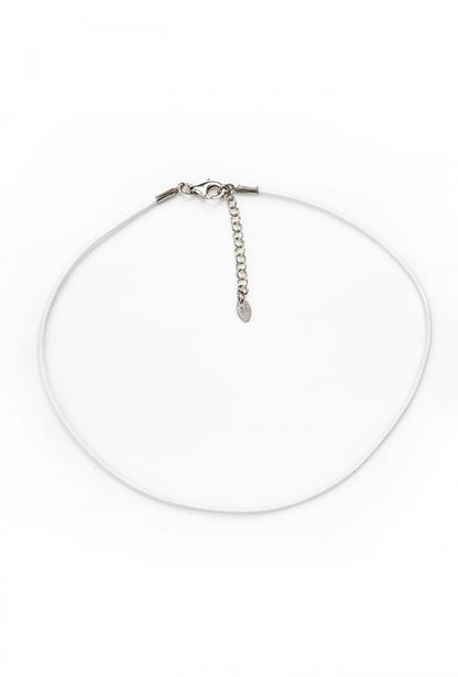 Collana bimbo in corda cerata e argento 925 rodiato    lunghezza cm. 31+3