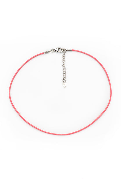 Collana bimbo in corda cerata e argento 925 rodiato    lunghezza cm. 31+3