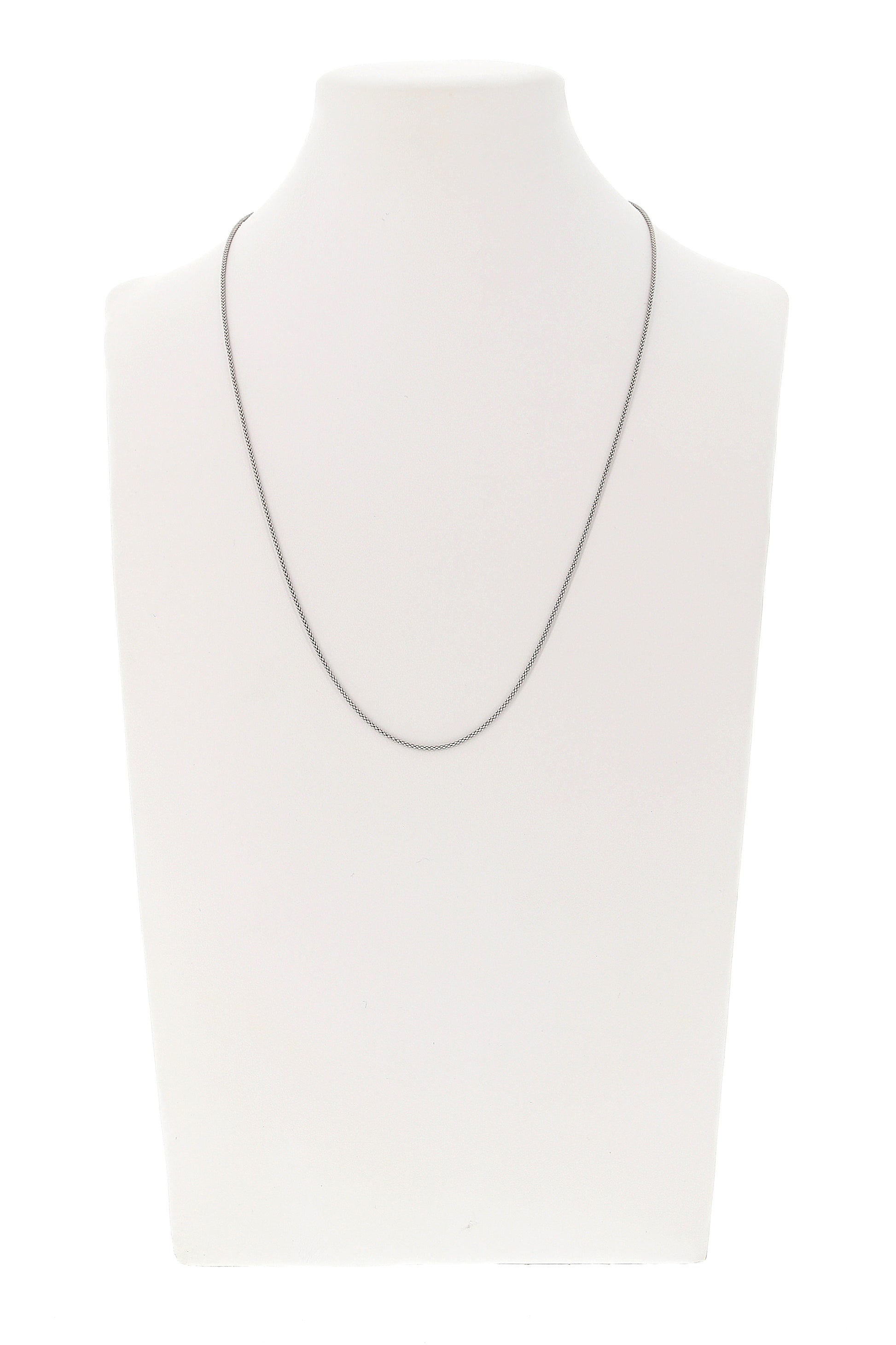 Catenina "coreana" in argento 925 rodiato. Lunghezza 60 cm