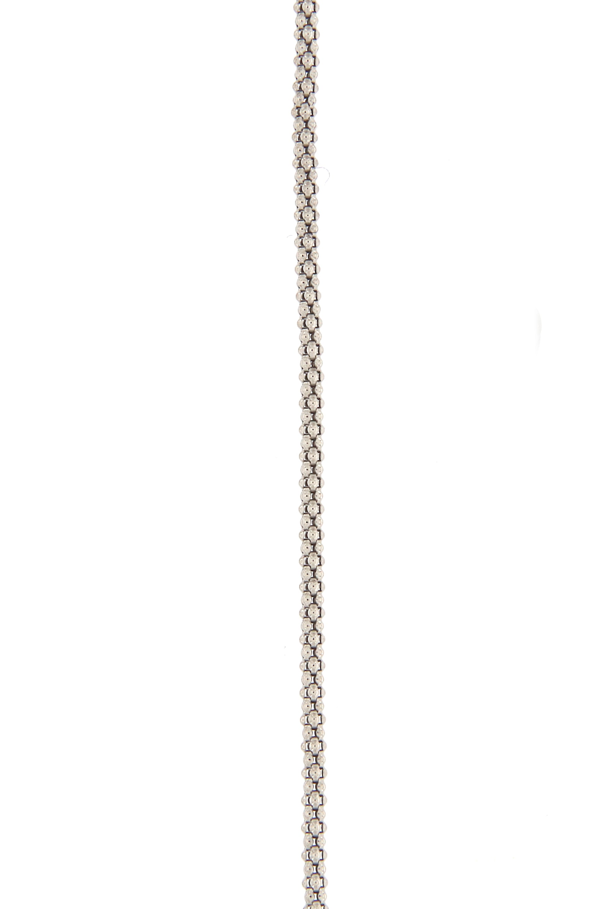 Catenina "coreana" in argento 925 rodiato. Lunghezza 60 cm