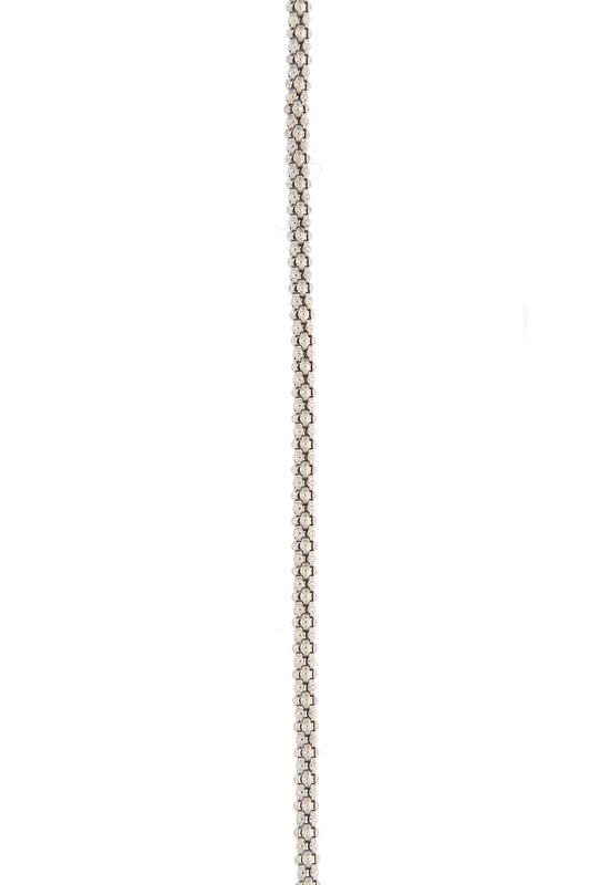 Catenina "coreana" in argento 925 rodiato. Lunghezza 60 cm