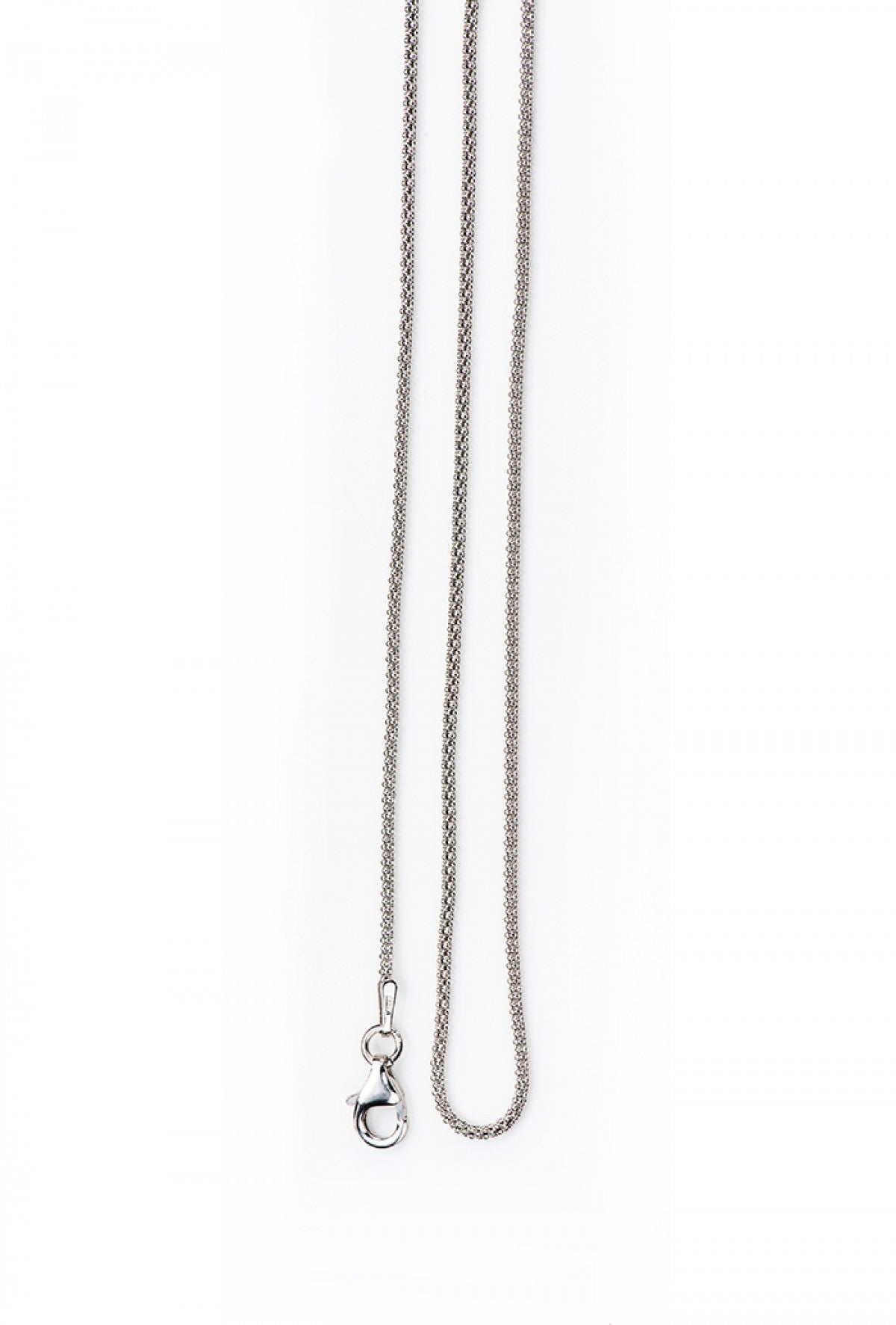 Catenina "coreana" in argento 925 rodiato. Lunghezza 80 cm