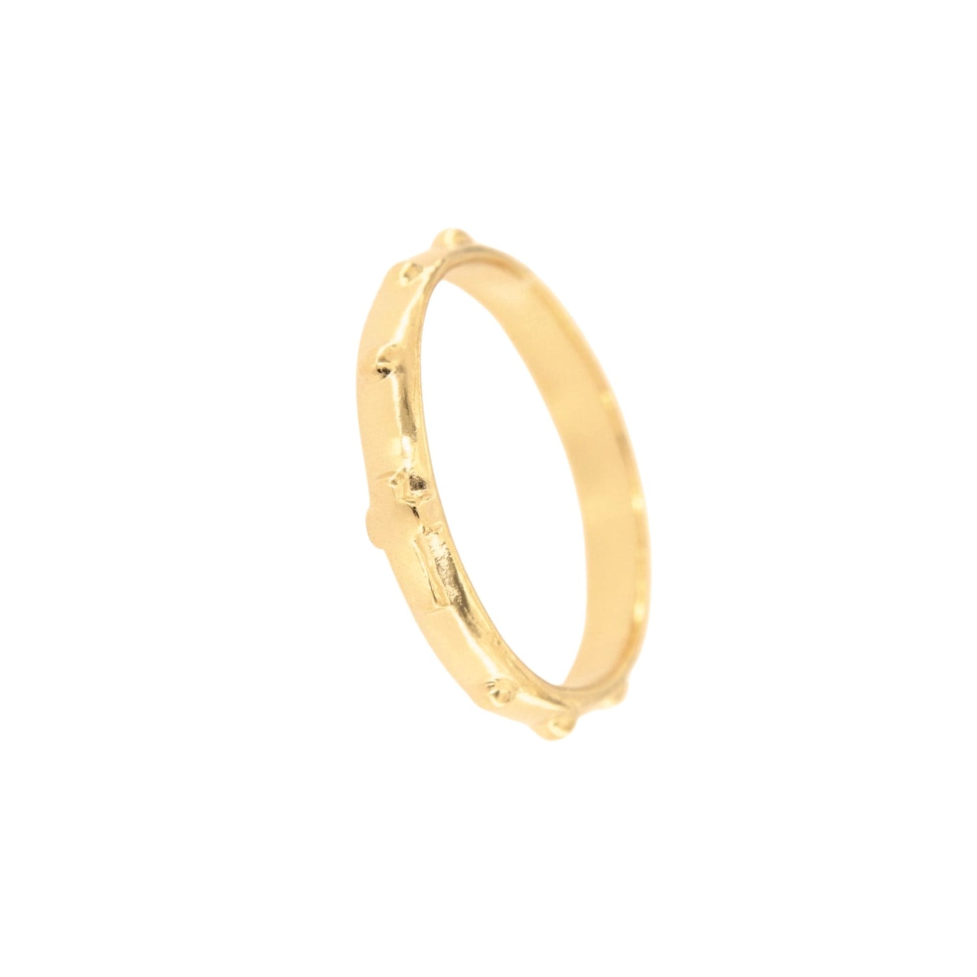 Anello decina Rosario in argento 925 rodiato dorato. Misure varie.