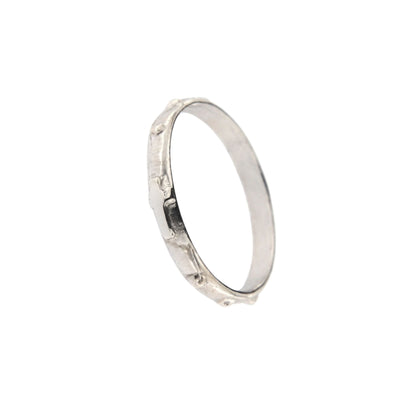 Anello decina Rosario in argento 925 rodiato. Misure varie.