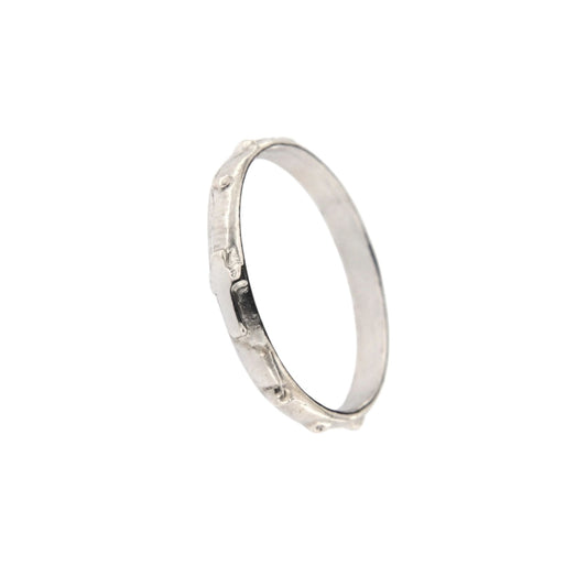 Anello decina Rosario in argento 925 rodiato. Misure varie.