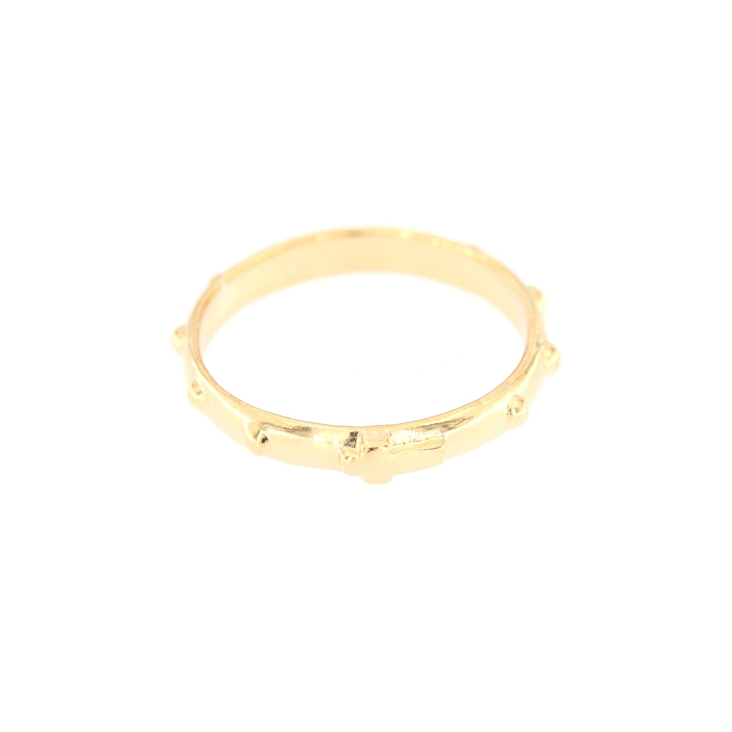 Anello decina Rosario in argento 925 rodiato dorato. Misure varie.