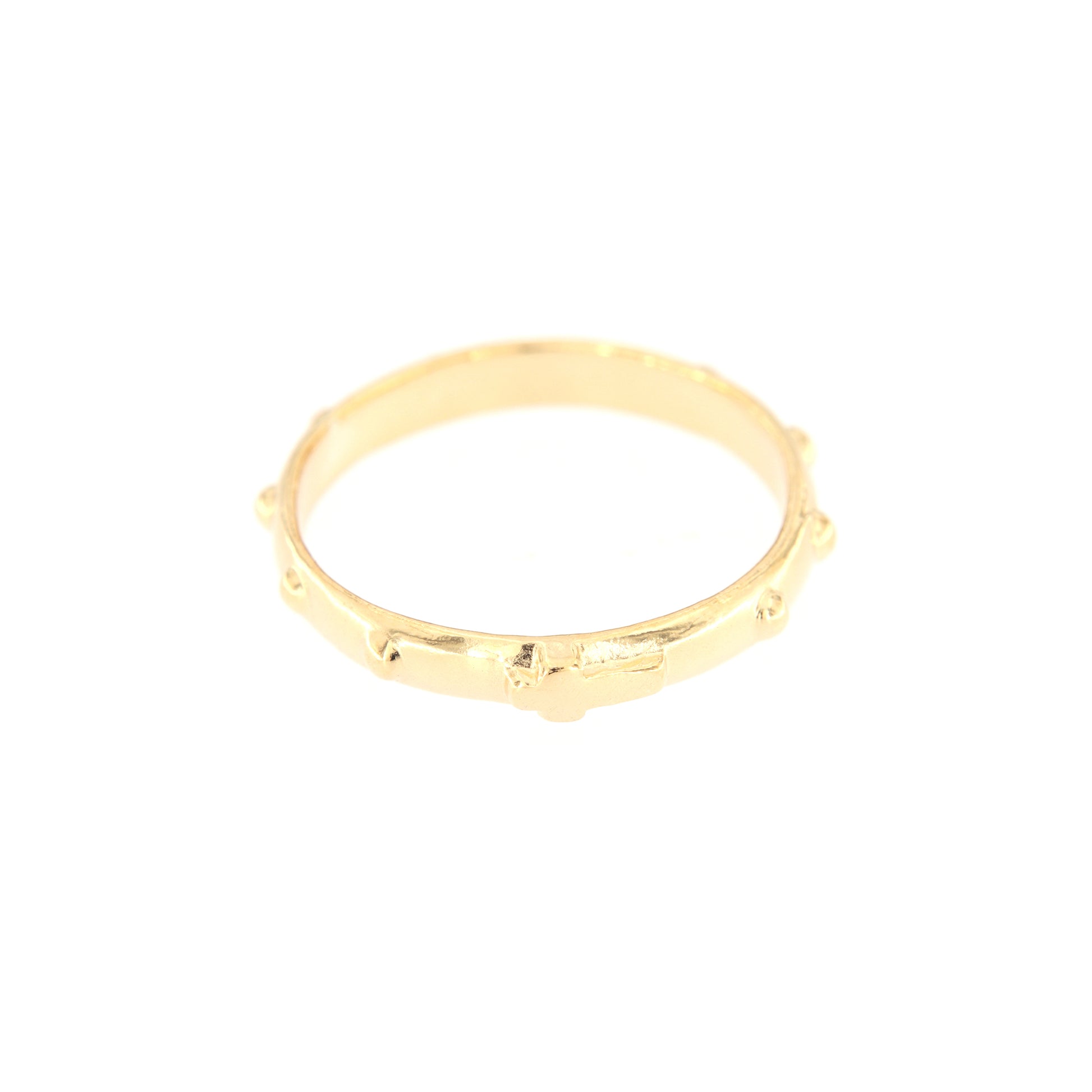 Anello decina Rosario in argento 925 rodiato dorato. Misure varie.